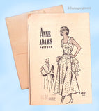 Anne Adams 4833: 1940s Uncut Misses Sun Dress Size 34 B Vintage Sewing Pattern