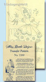 1950s Alice Brooks Embroidery Transfer 7200 Uncut DOW Sun Bonnet Sue Tea Towels