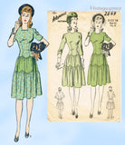 1940s Vintage Advance Sewing Pattern 2869 Misses WWII Scalloped Dress Sz 32 B