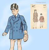 1940s Vintage Advance Sewing Pattern 3103 Uncut WWII Toddler Boys Coat Sz 4