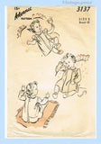 1940s Vintage Advance Sewing Pattern 3137 Darling Toddler Girls WWII Dress Sz 1