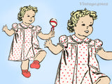 1940s Vintage Advance Sewing Pattern 3137 Darling Toddler Girls WWII Dress Sz 1