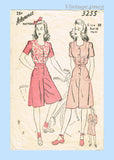 Advance 3255: 1940s Rare Misses Culottes Set Size 38 B Vintage Sewing Pattern