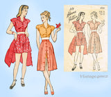 Advance 4161: 1940s Rare Misses 2 Piece Playsuit 32B Vintage Sewing Pattern