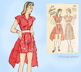 Advance 4161: 1940s Rare Misses 2 Piece Playsuit 32B Vintage Sewing Pattern