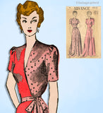1940s Vintage Advance Pattern 4331 Misses Floor Length Housecoat Size 34 Bust