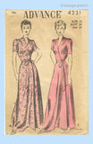 1940s Vintage Advance Pattern 4331 Misses Floor Length Housecoat Size 34 Bust