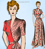 1940s Vintage Advance Pattern 4331 Misses Floor Length Housecoat Size 34 Bust