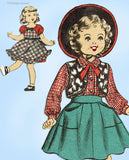 1950s Vintage Advance Sewing Pattern 5665 Uncut 23in Little Girl Doll Clothes