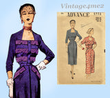 Advance 5773: 1950s Uncut Misses Dress Size 38 Bust Vintage Sewing Pattern