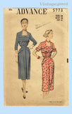 Advance 5773: 1950s Uncut Misses Dress Size 38 Bust Vintage Sewing Pattern