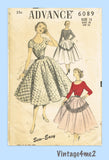Advance 6089: 1950s Stunning Misses Street Dress Sz 30 B Vintage Sewing Pattern 