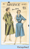 Advance 6107: 1950s Stunning Misses Duster or Dress 30 B Vintage Sewing Pattern