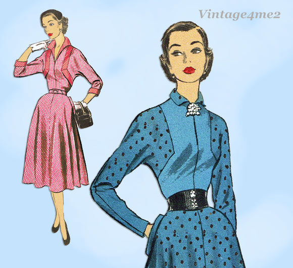 Advance 6221: 1950s Stunning Misses Street Dress Size 32 B Vintage Sewing Pattern