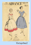 Advance 6649: 1950s Stunning Misses Street Dress Vintage Sewing Pattern