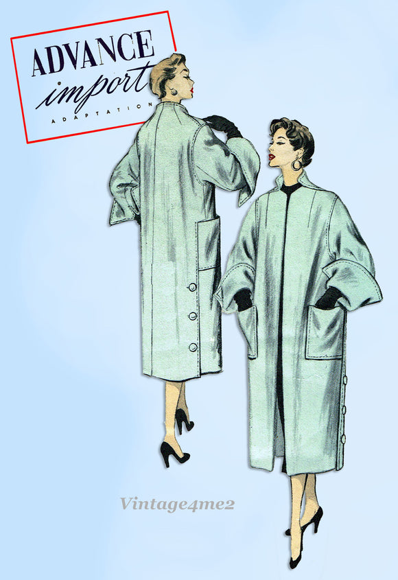 Advance Import 94: Rare Uncut Misses Swagger Coat Sz 32 Bust Vintage Sewing Pattern