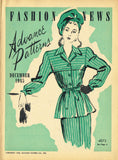 Digital Download Advance Fashion Flyer December 1945 Small 1940s Sewing Pattern Catalog