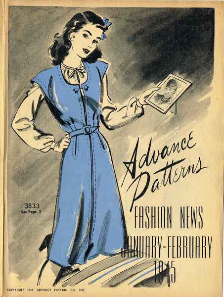 Digital Download Advance Fashion Flyer Jan Feb 1945 Small 1940s Sewing Pattern Catalog