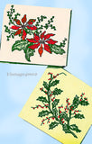 1940s Christmas Flower Tea Towel Transfer Uncut Aunt Martha's Transfer 3346 Pointsettia