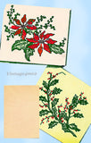1940s Christmas Flower Tea Towel Transfer Uncut Aunt Martha's Transfer 3346 Pointsettia