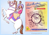1960s Uncut Aunt Martha's Embroidery Transfer 9259 Cowboy and Cowgirl Motifs