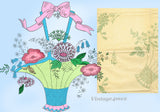 1940s Vintage Betty Burton Embroidery Transfer K Uncut Flower Big Basket