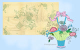 1940s Vintage Betty Burton Embroidery Transfer K Uncut Flower Big Basket