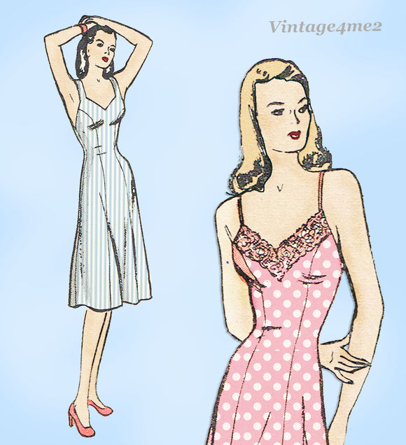 Butterick 3834: 1940s Classic Misses Slip Size 34 Bust Vintage Sewing Pattern