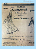 1930s Vintage Butterick Sewing Pattern 438 Glamorous 30 Inch French Boudoir Doll