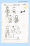 1930s Vintage Butterick Sewing Pattern 456 Sweet 24in Little Girl Doll Clothes Set
