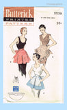 1950s Vintage Butterick Sewing Pattern 5539 Cute Tea Aprons Fits All