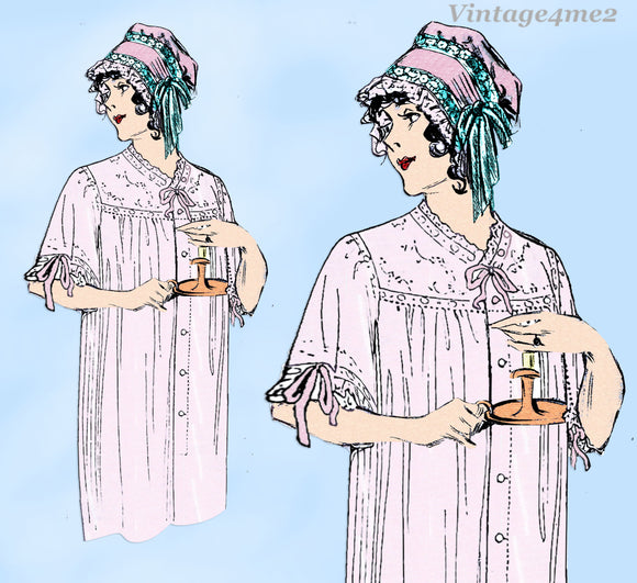 Butterick 5607: 1920s Charming Misses Nightgown Sz 40 B Vintage Sewing Pattern
