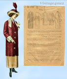 Butterick 5758: 1910s Stunning Misses WWI Coat Size 36 B Vintage Sewing Pattern