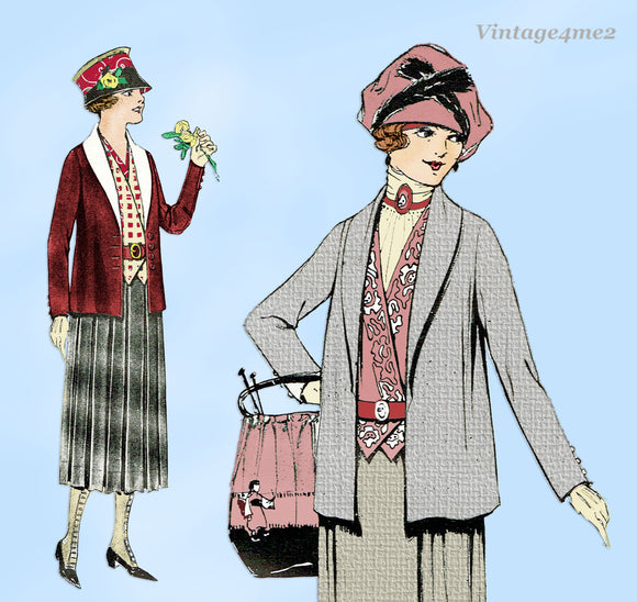 Butterick 9964: 1910s Stunning Misses WWI Coat Size 38 B Vintage Sewing Pattern
