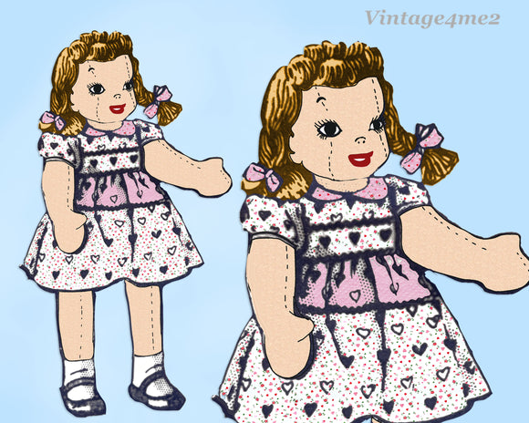 1950s Vintage Mail Order Sewing Pattern 609 Uncut Toddler Sized 32 Inch Cloth Doll