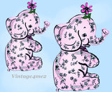 1950s Vintage Design Mail Order Transfer Pattern 7208 Uncut Elephant Pajama Bag Doll