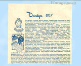 1960s Vintage Mail Order Transfer Pattern 807 Uncut 9 Inch Lil Girl Sock Doll