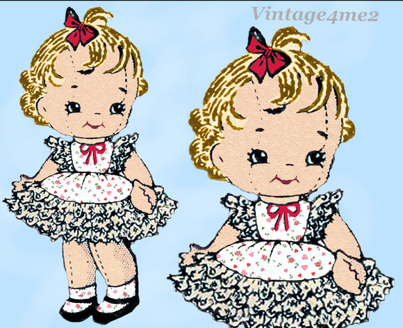 1960s Vintage Mail Order Transfer Pattern 807 Uncut 9 Inch Lil Girl Sock Doll