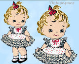 1960s Vintage Mail Order Transfer Pattern 807 Uncut 9 Inch Lil Girl Sock Doll