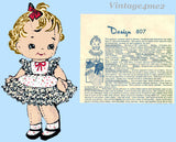 1960s Vintage Mail Order Transfer Pattern 807 Uncut 9 Inch Lil Girl Sock Doll