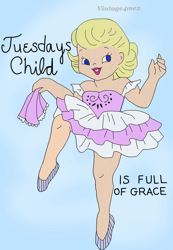 1950s Design Mail Order Embroidery Transfer 857 Uncut Mondays Child Tea Towels