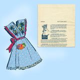 1940s Vintage Design Mail Order Sewing Pattern 893 Uncut Embroidered Apron Fits All