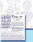 1950s Vintage Design Mail Order Transfer Pattern 423 Cute Uncut Kitten Crib Quilt