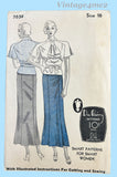 Du Barry 765: 1930s Stylish Misses Skirt & Blouse Sz 34 B Vintage Sewing Pattern