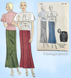 Du Barry 765: 1930s Stylish Misses Skirt & Blouse Sz 34 B Vintage Sewing Pattern