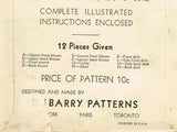Du Barry 765: 1930s Stylish Misses Skirt & Blouse Sz 34 B Vintage Sewing Pattern