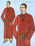 1920s Excella Vintage Sewing Pattern 1726 Uncut Men's Bath Robe Size 38 Chest