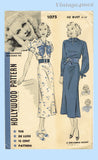 Hollywood 1075: 1930s Stunning Ginger Rogers Uncut Dinner Dress 40B Vintage Sewing Pattern