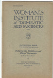 1920s Picken Woman's Institute Sewing Book 18 Patterns for Children & Misses