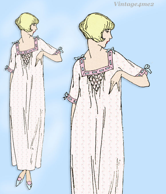 Ladies Home Journal 3255: 1920s Uncut Misses Nightgown 34 B Vintage Sewing Pattern